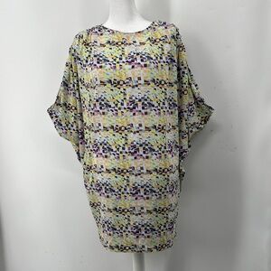 Elizabeth and James Multicolor Geometric Draped Dress